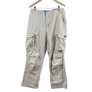 Bugle Boy Cargo Pant Men's Size 34x32 Khaki Army Skater Utility Y2K Baggy Street
